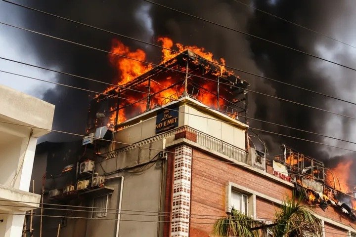 Fire breaks out at rooftop bar in Bhubaneswar || ଭୁବନେଶ୍ୱର ଛାତ ଉପରେ ବାରରେ ଅଗ୍ନିକାଣ୍ଡ