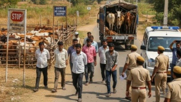 Cattle smuggling racket busted, 300 cattle rescued; 11 arrested || ଗୋରୁ ଚୋରା ଚାଲାଣ ରାକେଟର ପର୍ଦ୍ଦାଫାସ, ୩୦୦ଗୋରୁ ଉଦ୍ଧାର; ୧୧ଗିରଫ
