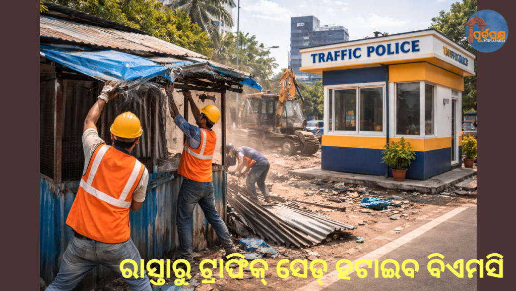 ରାସ୍ତାରୁ ଟ୍ରାଫିକ୍ ସେଡ୍ ହଟାଇବ ବିଏମସି || BMC to remove traffic sheds from roads