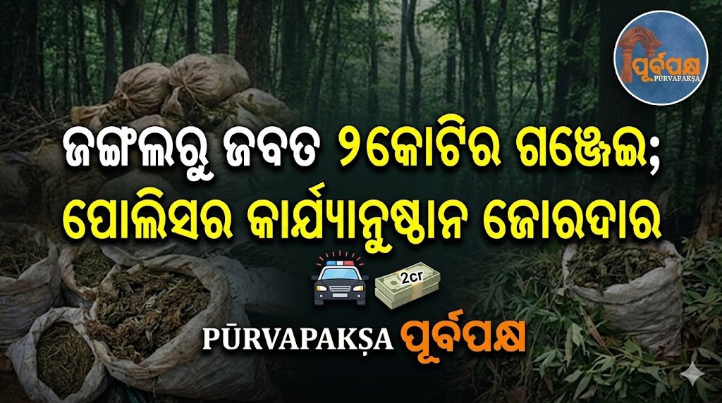 ଜଙ୍ଗଲରୁ ଜବତ ୨କୋଟିର ଗଞ୍ଜେଇ; ପୋଲିସର କାର୍ଯ୍ୟାନୁଷ୍ଠାନ ଜୋରଦାର || 2 crore ganja seized from forest; Police action is strong