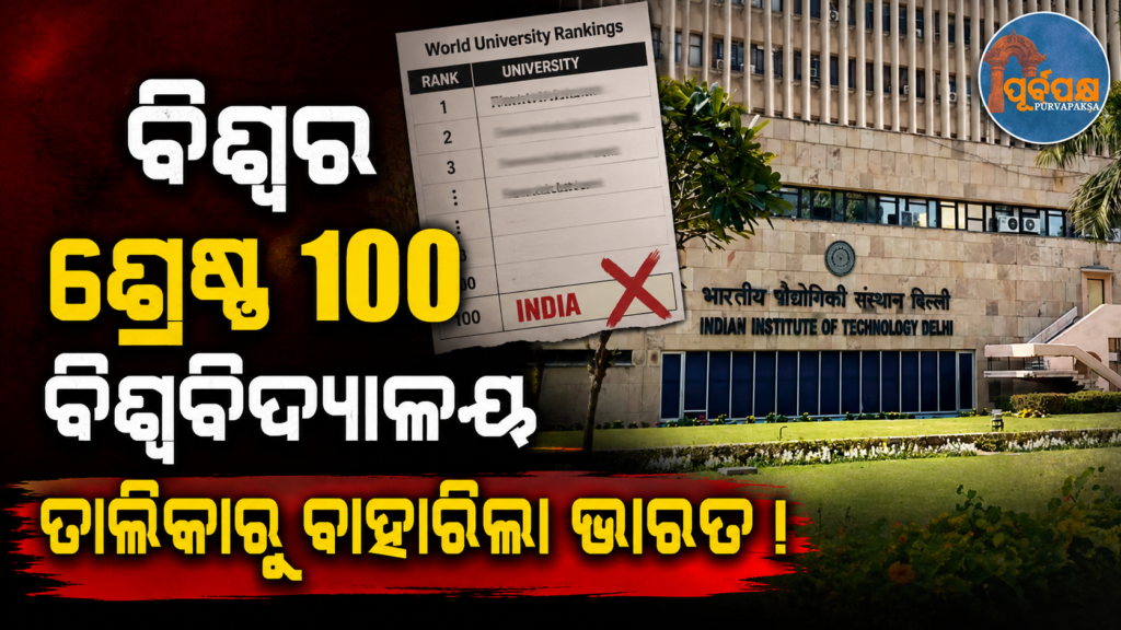 QS ବିଶ୍ୱ ରାଙ୍କିଂ ୨୦୨୭ ଲିଷ୍ଟରୁ ବାଦ ପଡ଼ିଲା ଭାରତ ; ଦେଶରେ ଆଗୁଆ ରହିଛି IIT ଦିଲ୍ଲୀ ୟୁନିଭେର୍ସିଟି || India dropped from QS World Rankings 2027; IIT Delhi University leads the country