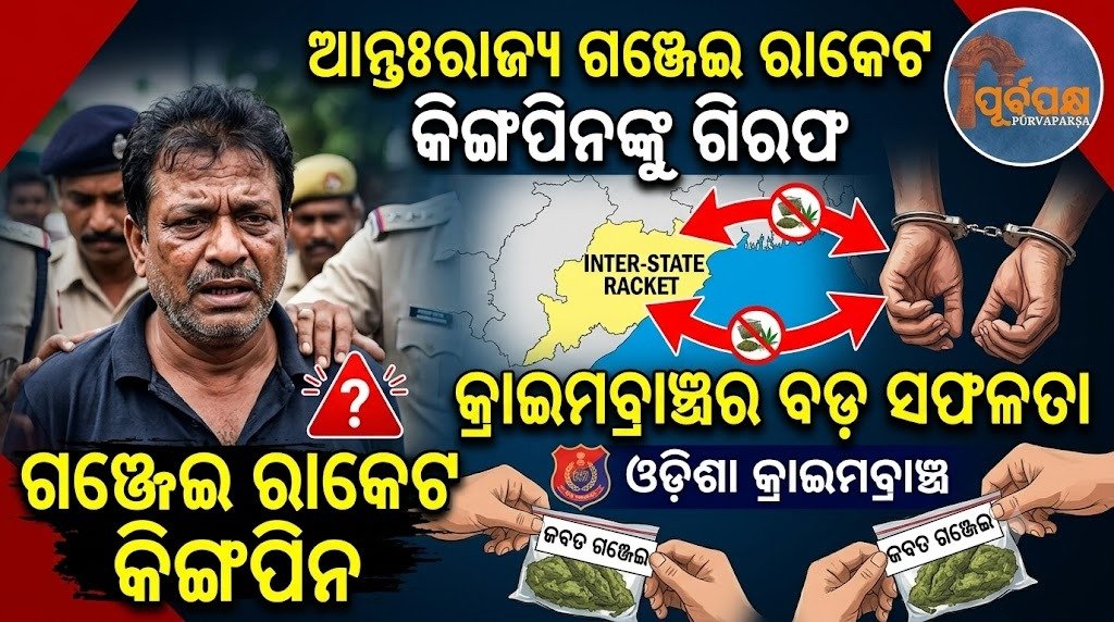 ଆନ୍ତଃରାଜ୍ୟ ଗଞ୍ଜେଇ ରାକେଟ କିଙ୍ଗପିନଙ୍କୁ ଗିରଫ କରିଛି ଓଡ଼ିଶା କ୍ରାଇମବ୍ରାଞ୍ଚ || Odisha Crime Branch arrests interstate ganja racket kingpin