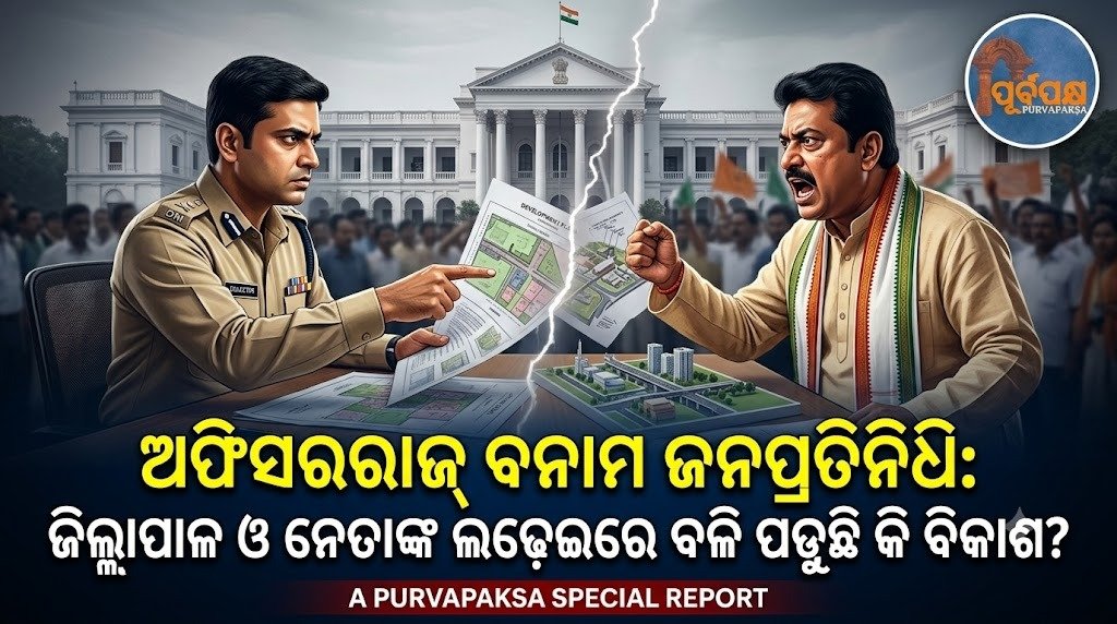 ଅଫିସରରାଜ୍ ବନାମ ଜନପ୍ରତିନିଧି: ଜିଲ୍ଲାପାଳ ଓ ନେତାଙ୍କ ଲଢ଼େଇରେ ବଳି ପଡ଼ୁଛି କି ବିକାଶ? || Officer Raj vs. Public Representatives: Are there any casualties in the battle between the District Collector and the leaders or is there development?