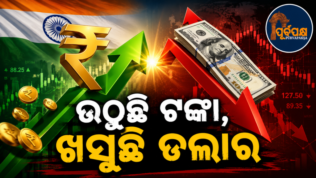କ୍ରମାଗତ ଚତୁର୍ଥ ଦିନ ପାଇଁ ଆମେରିକୀୟ ଡଲାର ତୁଳନାରେ ସୁଦୃଢ଼ ହେଲା ଭାରତୀୟ ଟଙ୍କା || Indian rupee strengthens against US dollar for fourth consecutive day
