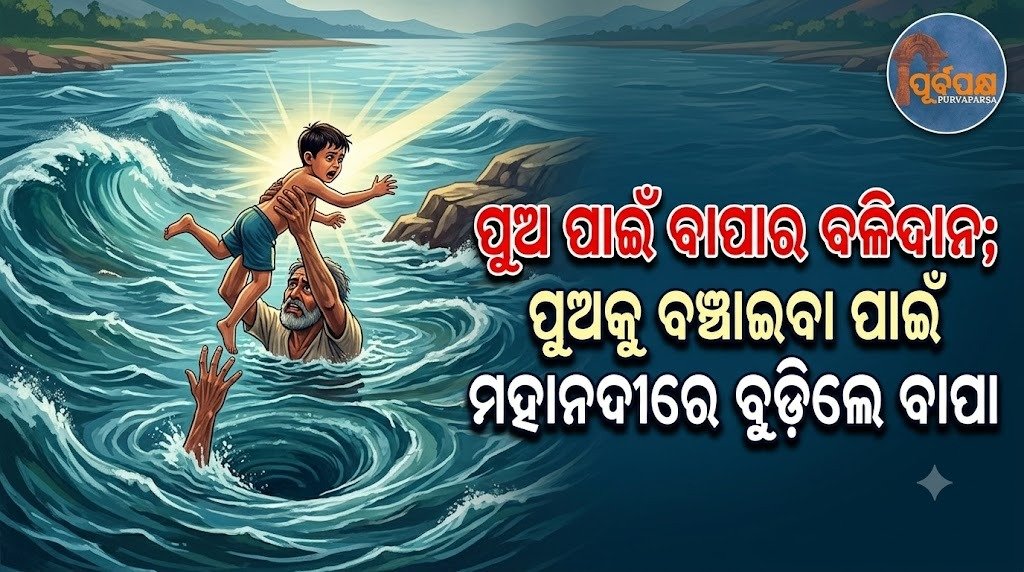 ପୁଅ ପାଇଁ ବାପାର ବଳିଦାନ; ପୁଅକୁ ବଞ୍ଚାଇବା ପାଇଁ ମହାନଦୀରେ ବୁଡ଼ିଲେ ବାପା || Father’s sacrifice for his son; Father drowns in Mahanadi to save his son