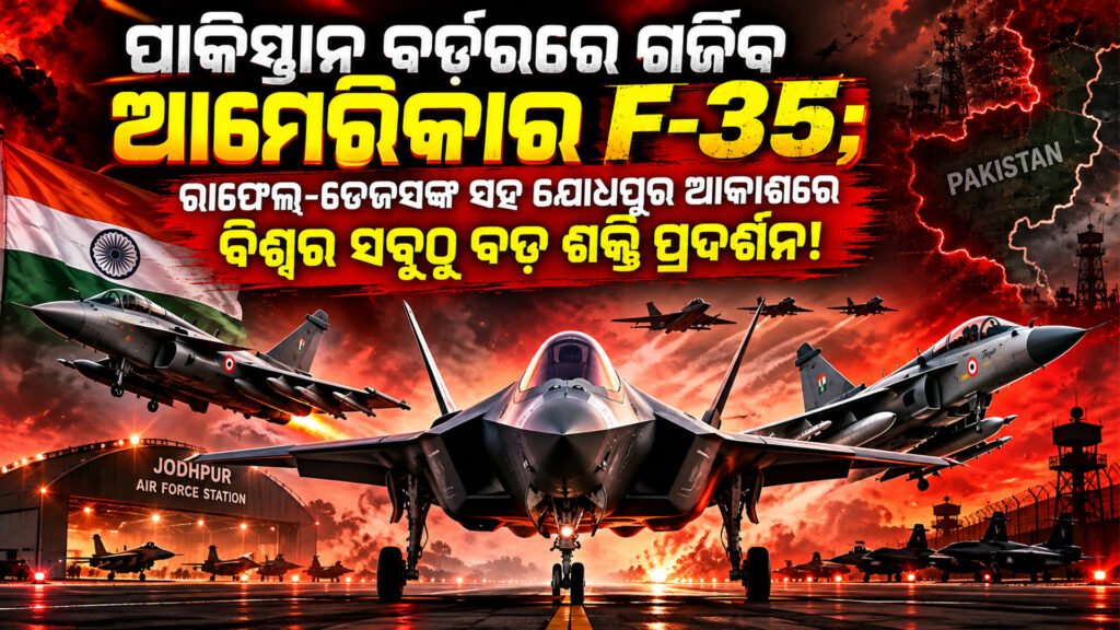 “ପାକିସ୍ତାନ ବର୍ଡରରେ ଗର୍ଜିବ ଆମେରିକାର F-35; ରାଫେଲ୍-ତେଜସଙ୍କ ସହ ଯୋଧପୁର ଆକାଶରେ ବିଶ୍ୱର ସବୁଠୁ ବଡ଼ ଶକ୍ତି ପ୍ରଦର୍ଶନ!” || America’s F-35 to roar at the Pakistan border; World’s largest show of strength in the Jodhpur skies alongside Rafale and Tejas!