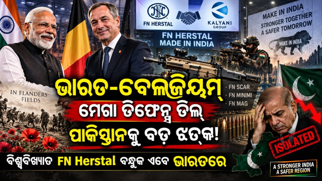 ଭାରତ-ବେଲଜିୟମ୍ ମେଗା ଡିଫେନ୍ସ ଡିଲ୍ ପାକିସ୍ତାନକୁ ବଡ଼ ଝଟ୍କା! ବିଶ୍ୱବିଖ୍ୟାତ FN Herstal ବନ୍ଧୁକ ଏବେ ତିଆରି ହେବ ଭାରତରେ || India-Belgium Mega Defense Deal A big blow to Pakistan! World-famous FN Herstal rifles to now be manufactured in India