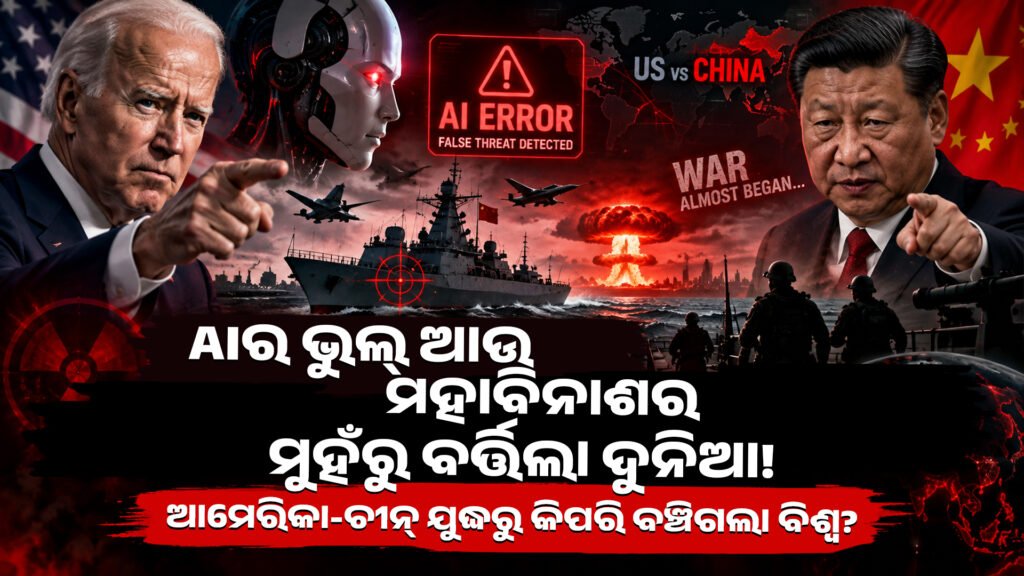 AIର ଭୁଲ୍ ଆଉ ମହାବିନାଶର ମୁହଁରୁ ବର୍ତ୍ତିଲା ଦୁନିଆ! ଆମେରିକା-ଚୀନ୍ ଯୁଦ୍ଧରୁ କିପରି ବଞ୍ଚିଗଲା ବିଶ୍ୱ? || The world narrowly escaped an AI-induced catastrophe! How was the globe saved from a US-China war?