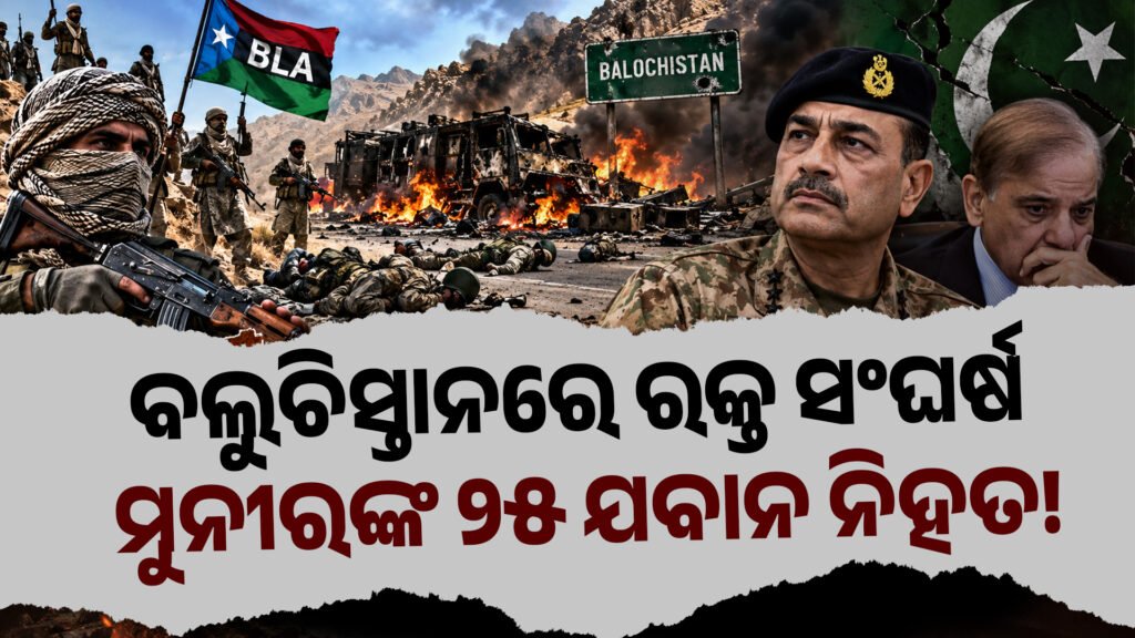 ବଲୁଚିସ୍ତାନରେ ରକ୍ତାକ୍ତ ସଂଘର୍ଷ, ଜେନେରାଲ ଅସୀମ ମୁନୀରଙ୍କ ୨୫ ଯବାନ ନିହତ! || Bloody clash in Balochistan, 25 soldiers of General Asim Munir killed!